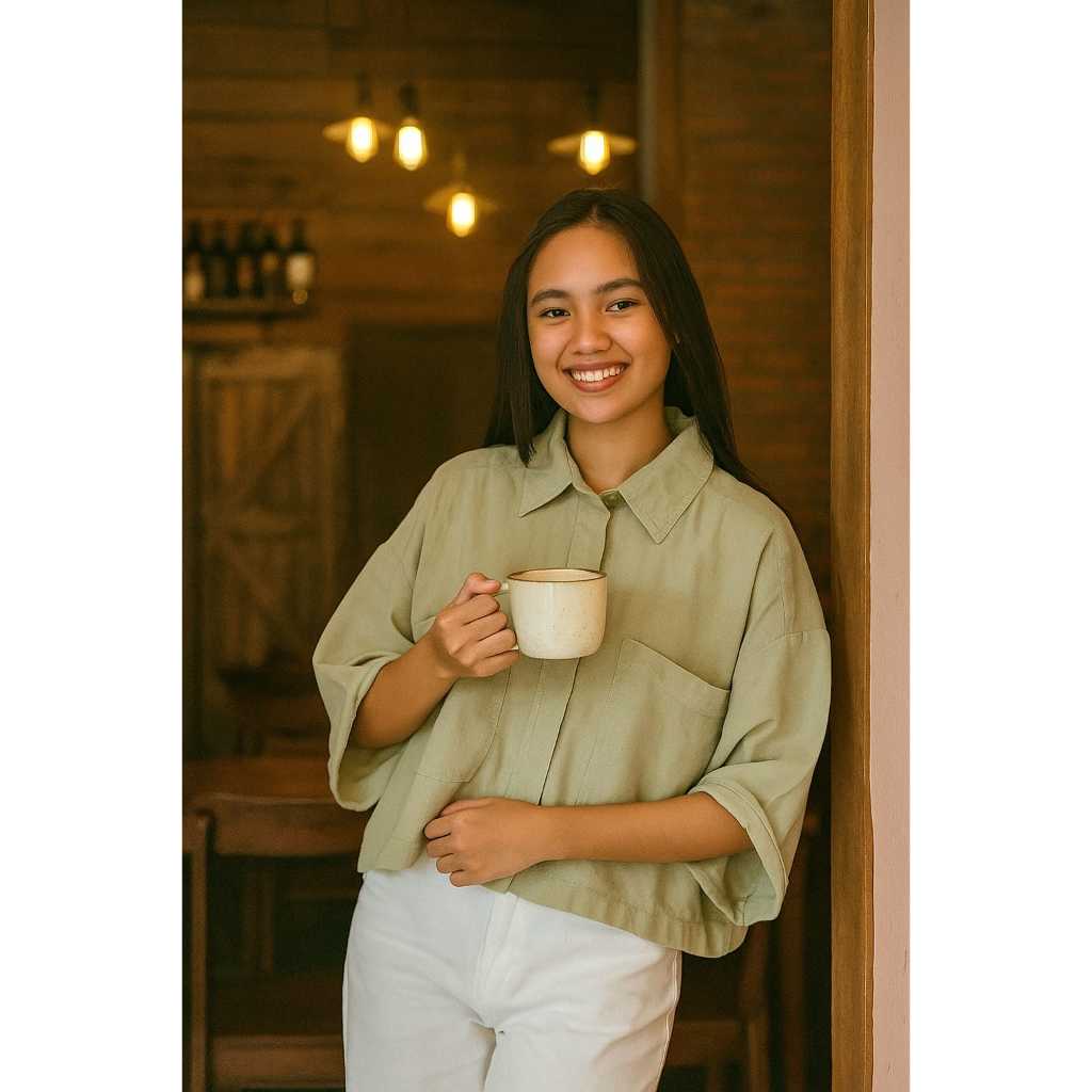 Kemeja Outer Crop Top Oversize Wanita