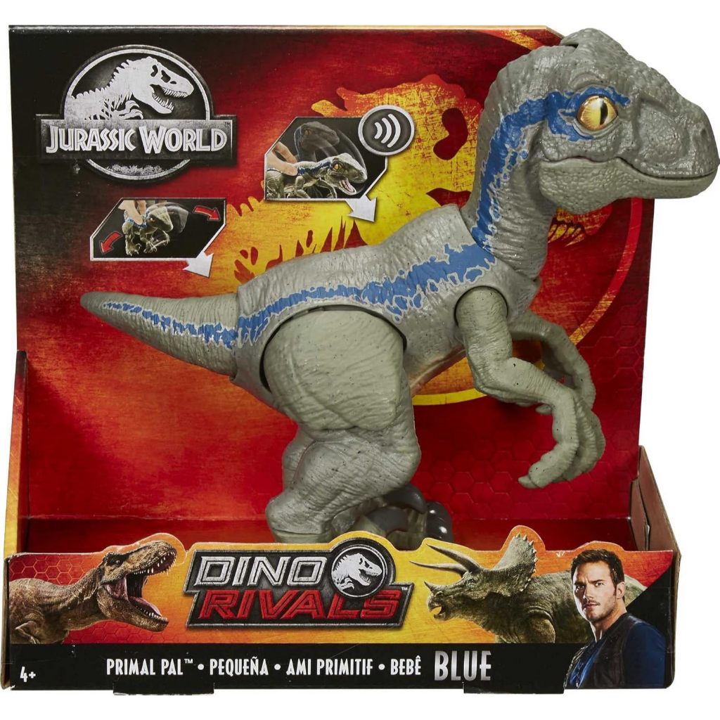 Mattel Jurassic World Primal Pal Blue with Spring-activated Action