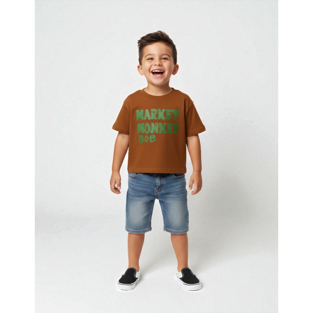 Kaos Anak Market Monkey Oversize Boxy Cotton Combed 24s