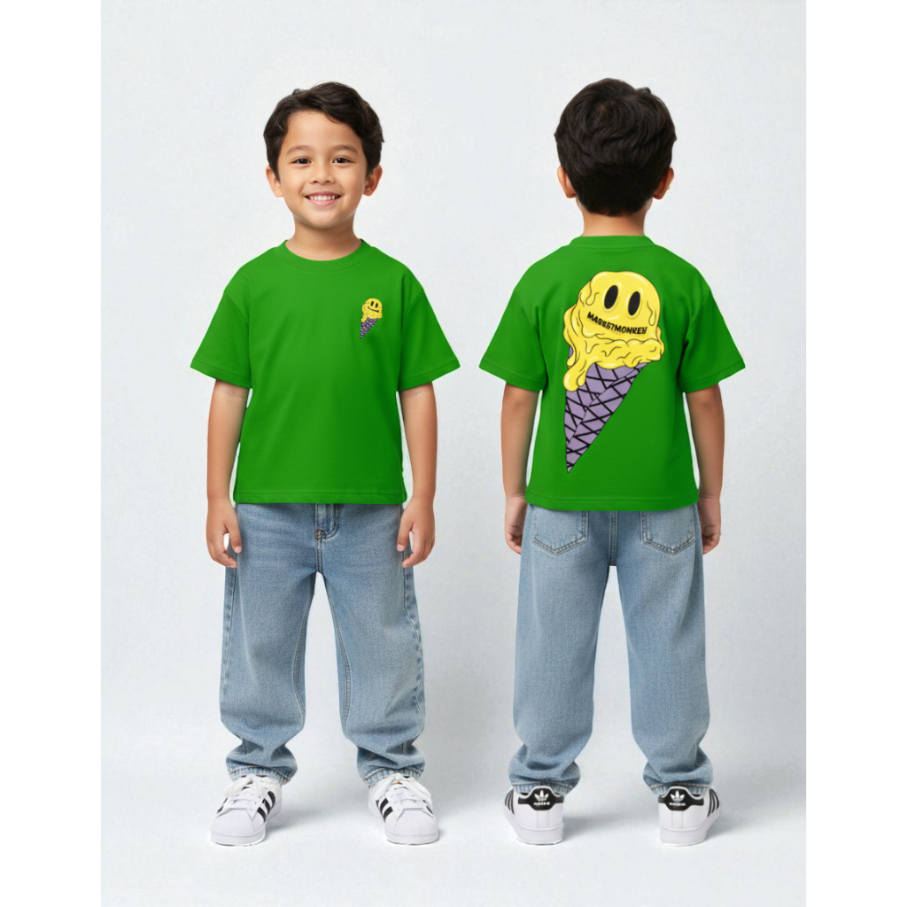 Kaos Anak Market Monkey Oversize Boxy Cotton Combed 24s