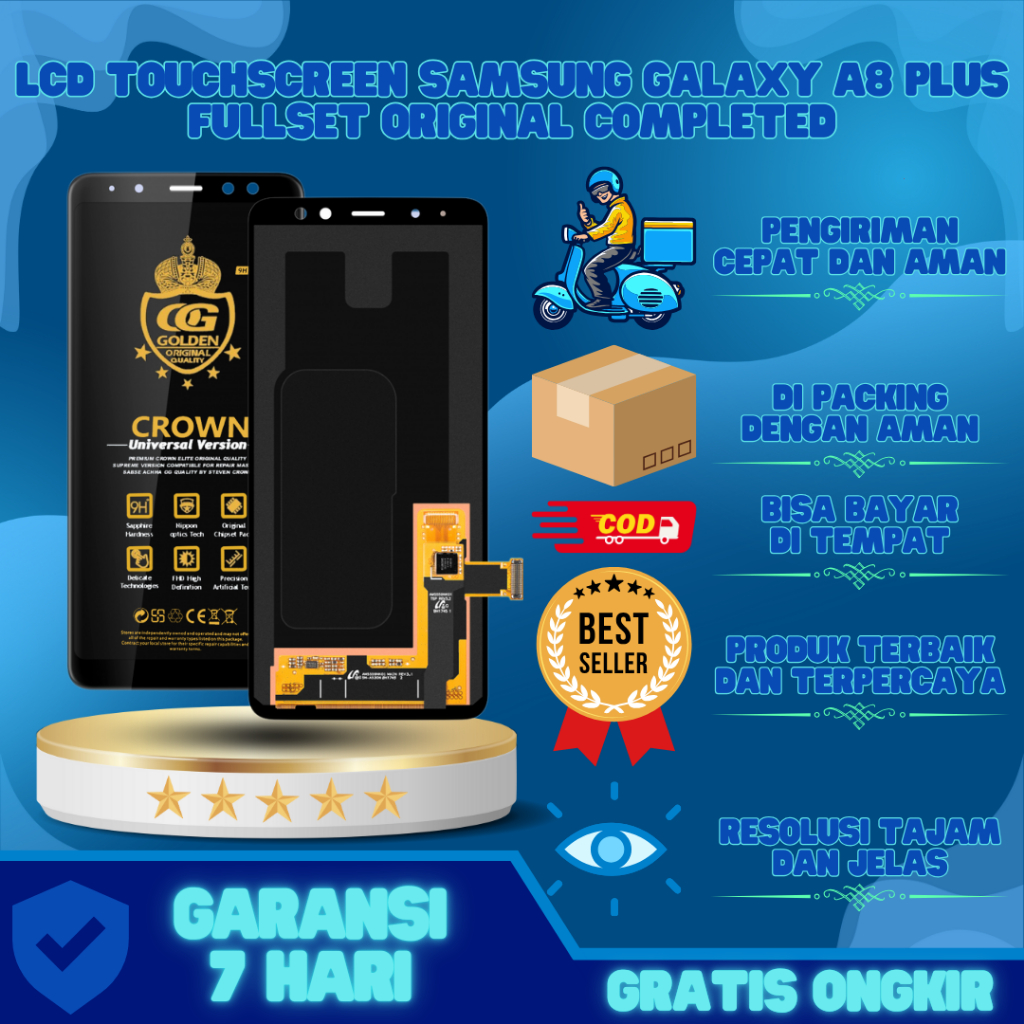 LCD SAMSUNG A8 2018 / (SAMSUNG GALAXY A8 2018) / A530 TOUCHSCREEN FULLSET COMPLETE ORIGINAL