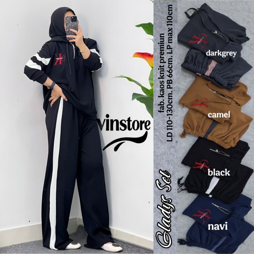 Setelan olahraga wanita jumbo Gladys set ori vinstore