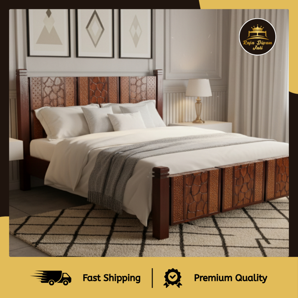 Dipan Ukir Jepara Ranjang Tempat Tidur Ukiran Love Kayu Jepara Asli Finishing Melamin Divan  Classic