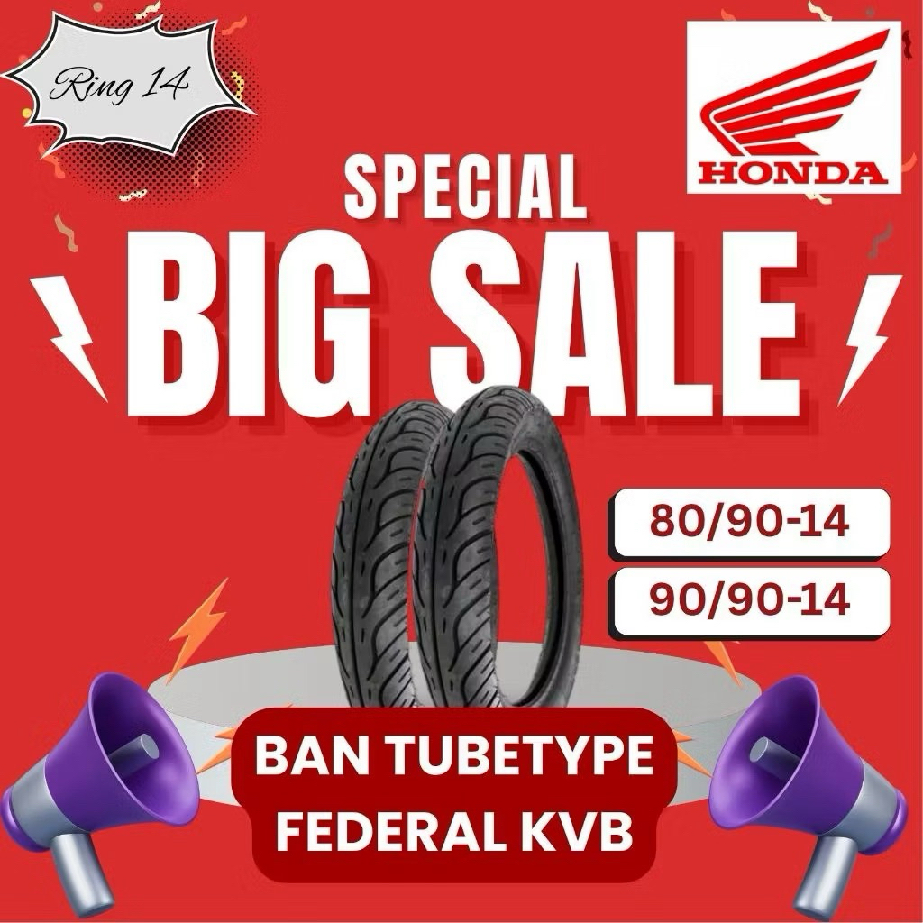 BAN TUBETYPE FEDERAL 80/90-14 & 90/90-14