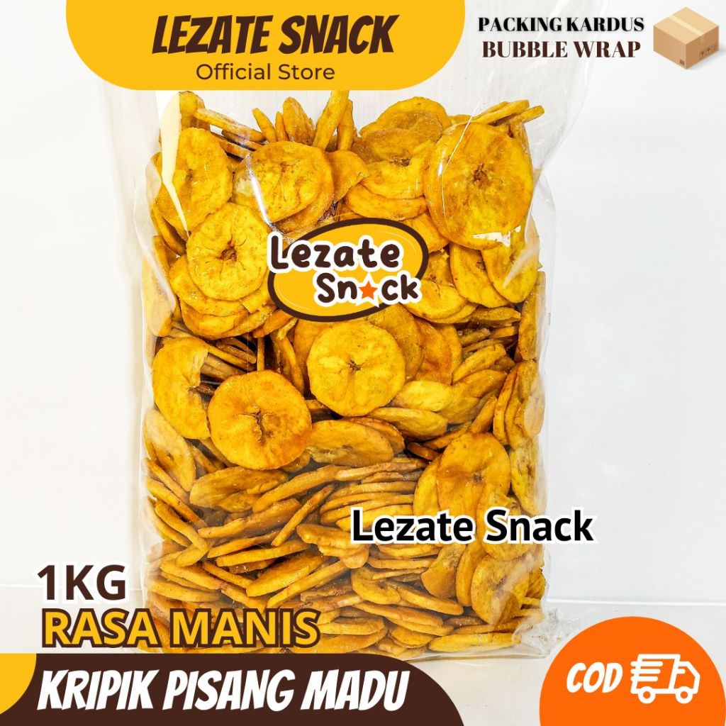 Grilshop7 Keripik Pisang Madu Manis 1 Kg / Keripik Pisang Lampung / Kepok Aneka Rasa Kiloan Lumer