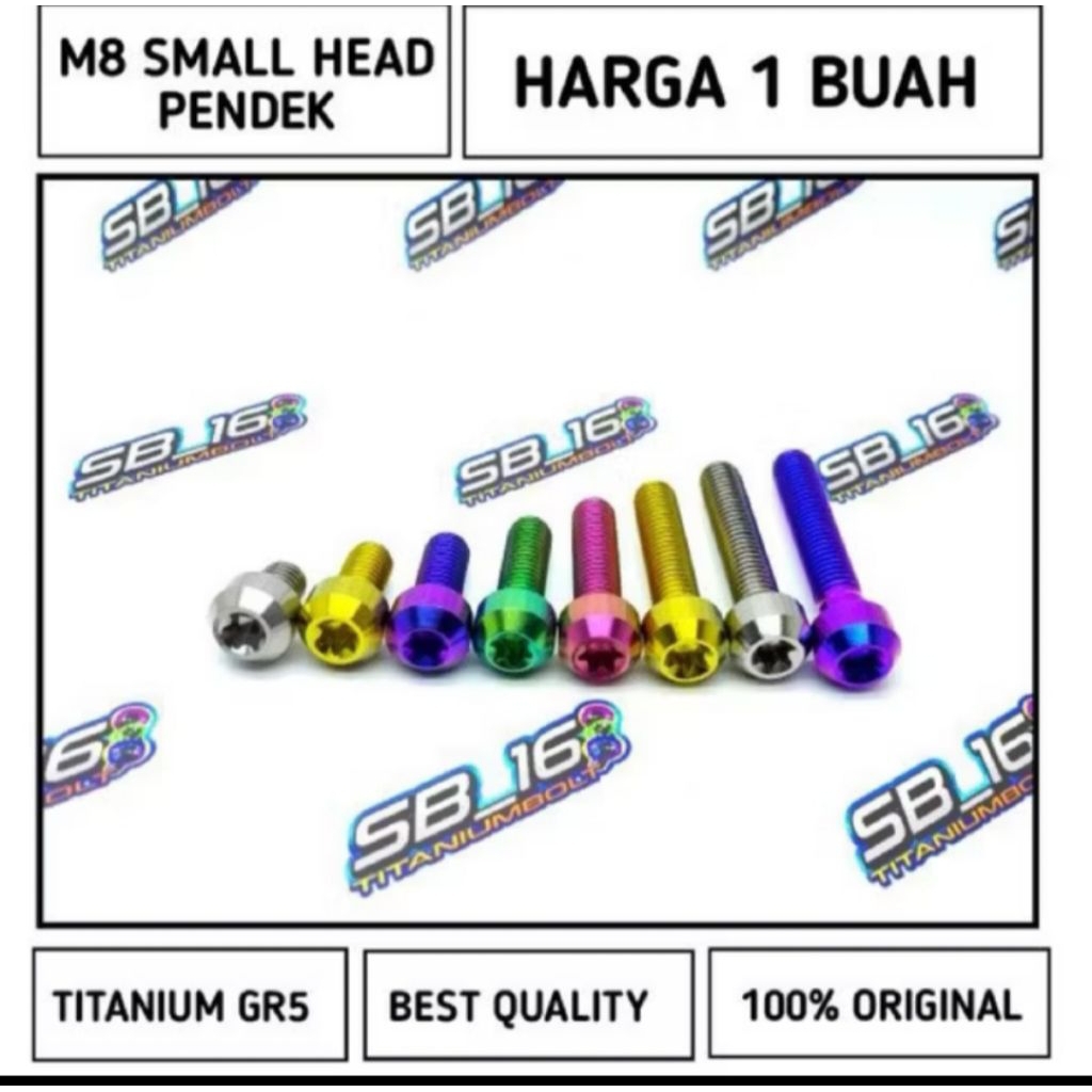 M8 SMALL HEAD TITANIUM GR5(DRAT12) PENDEK