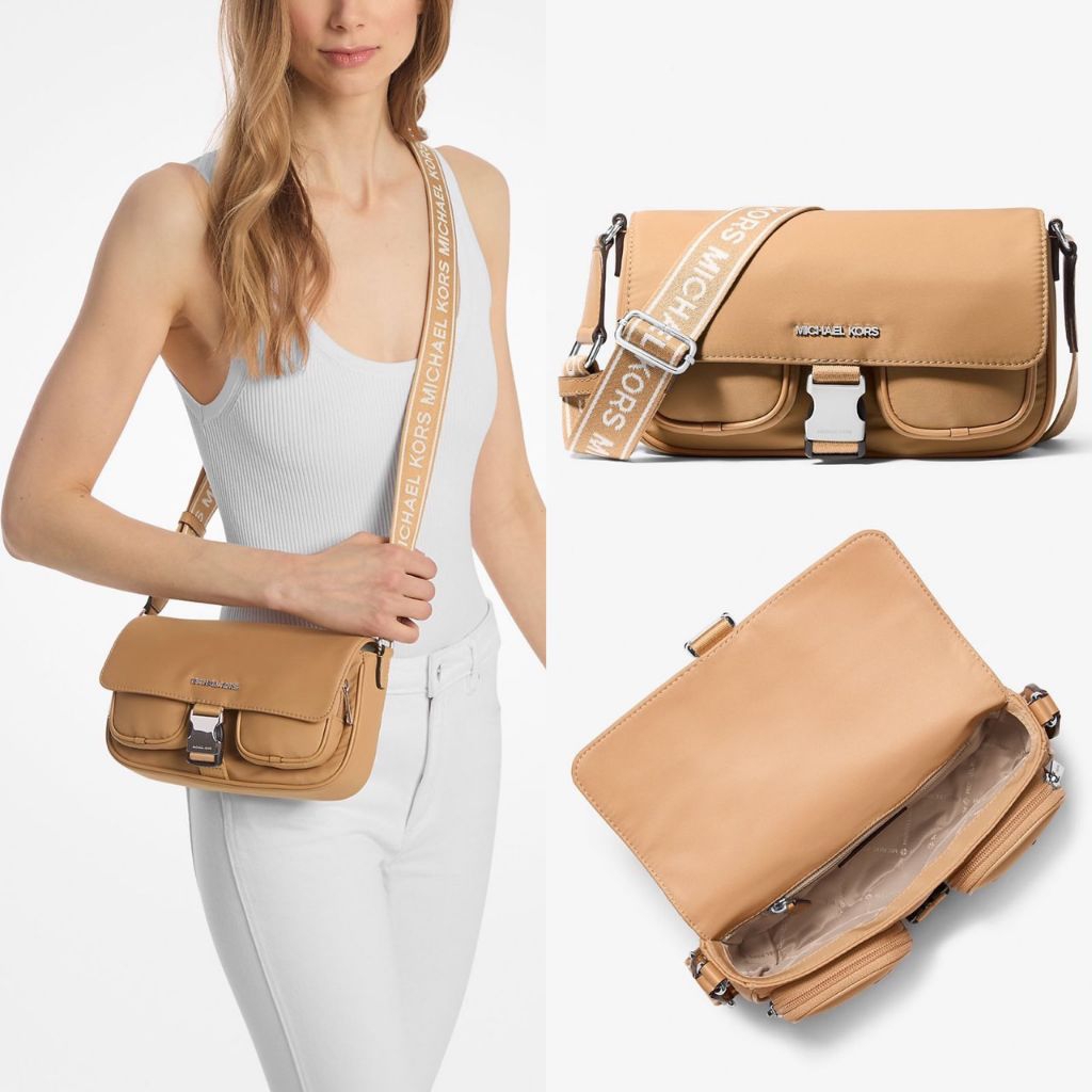 mk bag khai messenger nylon crossbody peanut
