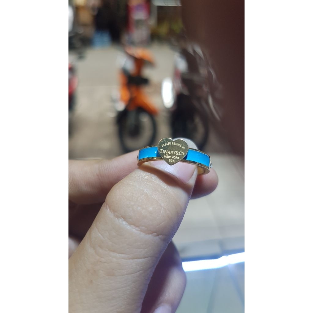 Emas Lapis cincin love lis biru FASIHON