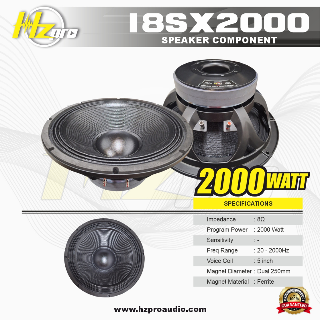SPEAKER KOMPONEN 18 Inch HZ PRO 18SX2000 ORIGINAL