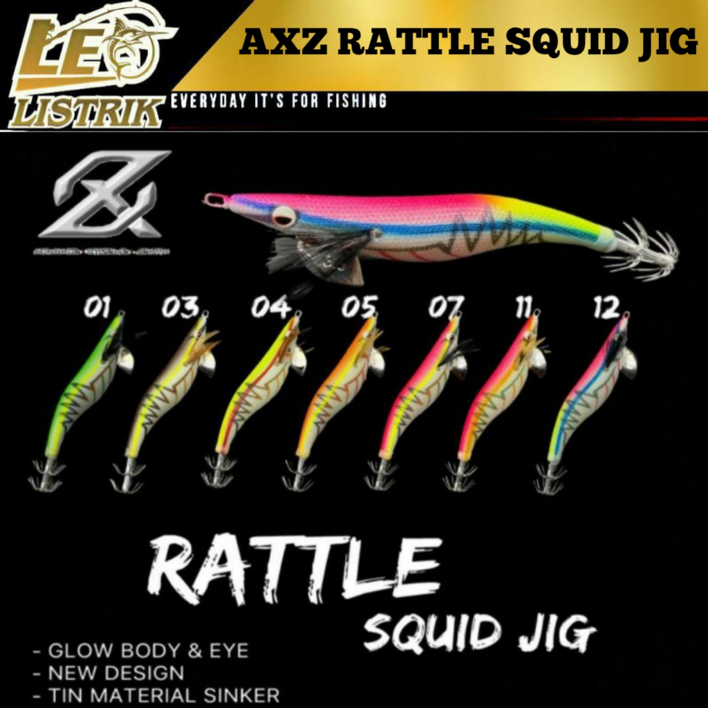 SQUID JIG AXZ RATTLE UMPAN CUMI KAIL CUMI 2.5 3.0 3.5