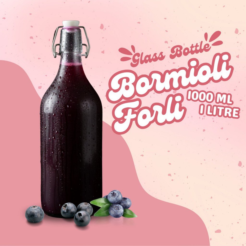 Bormioli FORLI 1000 mL | Botol Tutup Kait 1 Liter | Botol Kaca 1000 mL