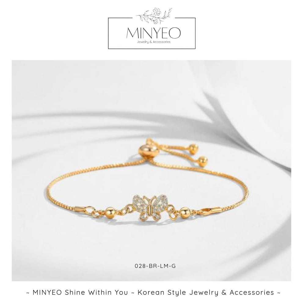 MINYEO Gelang Tangan Korea Wanita Simple Elegant Titanium Emas Anti Karat