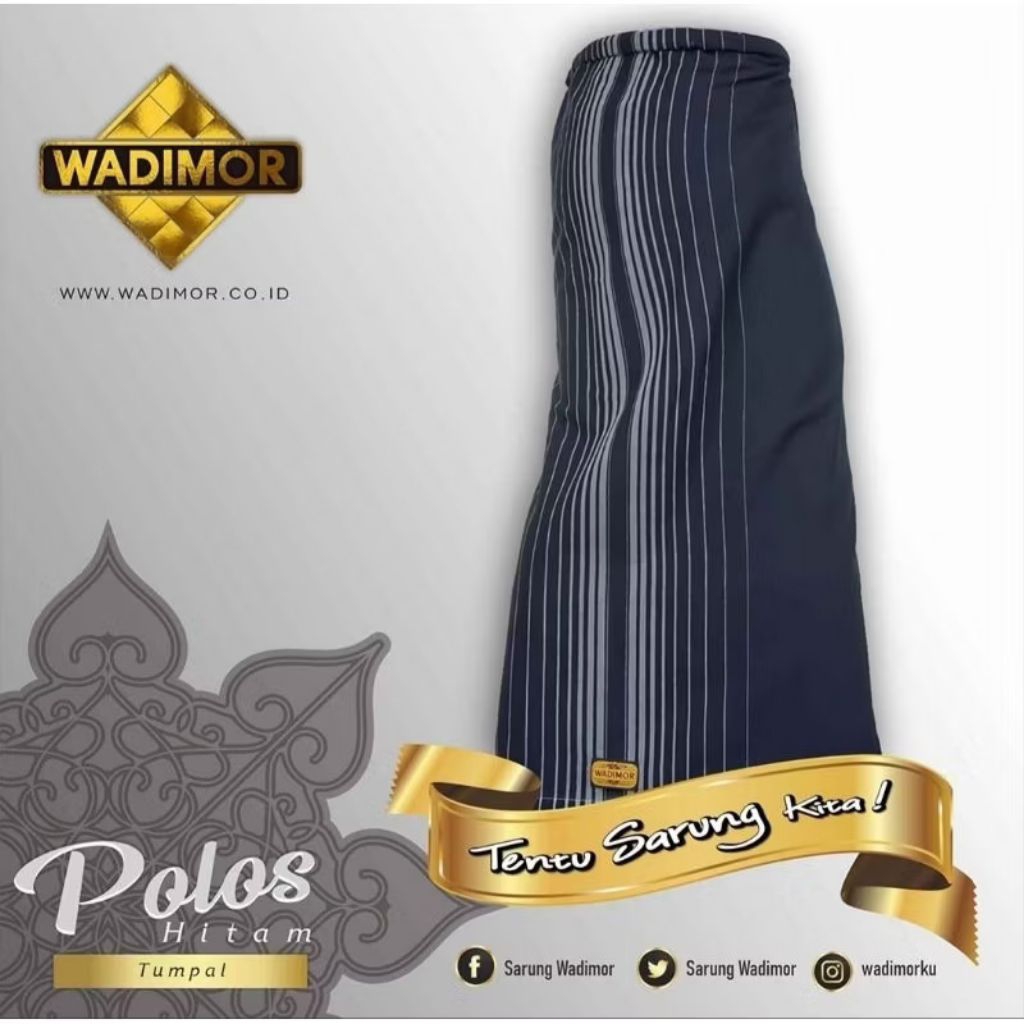 Sarung WADIMOR Dewasa Anak Motif Hitam Putih Warna Tumpal Gerimis Padang Horison Hawai 3 Dara Lurik 