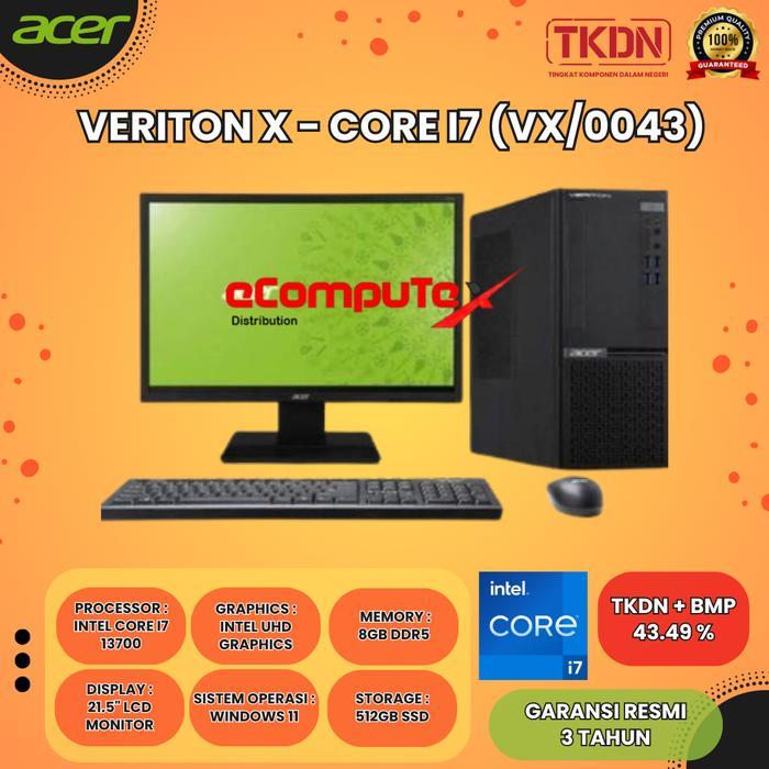 PC ACER TKDN VERITON X - CORE i7 (VX/0043) 12700 8GB/512GB SSD 21.5" WINDOWS11 / GARANSI RESMI
