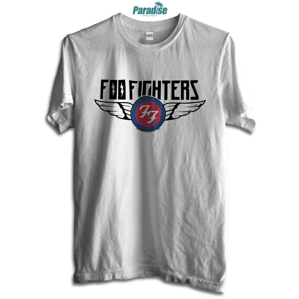 PARADISE Baju Kaos Band - Foo Fighter Logo Wings
