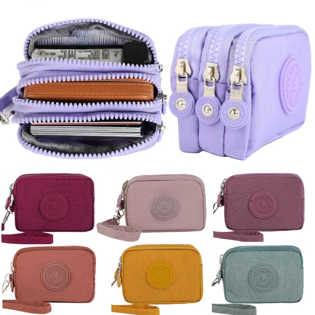 Dompet 3 Lapis Resleting Seeingly Wallet Zipper Seeingly Mini Card Wallet Zipper Wallet Dompet Cewek