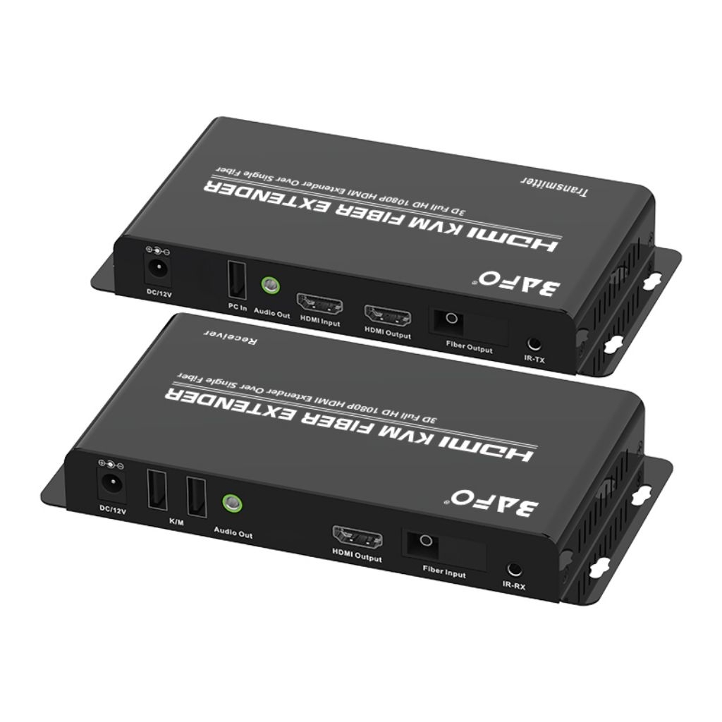 BAFO BF-377 HDMI KVM Extender Over Single Fiber with IR/Audio+Loopout TCP/IP 20KM (1080P@60Hz) BF377