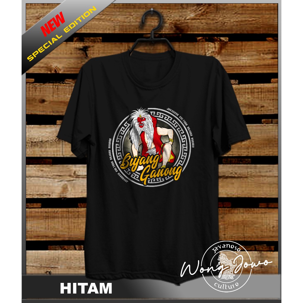 KAOS JAWA BUDAYA JAWA JAVANESE CULTURE BUJANG GANONG JARANAN WARNA HITAM