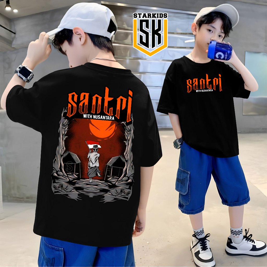 KAOS DAKWAH ANAK LAKI LAKI USIA 3-15 TAHUN BAHAN COTTON COMBED 30S PREMIUM KAOS ANAK SANTRI