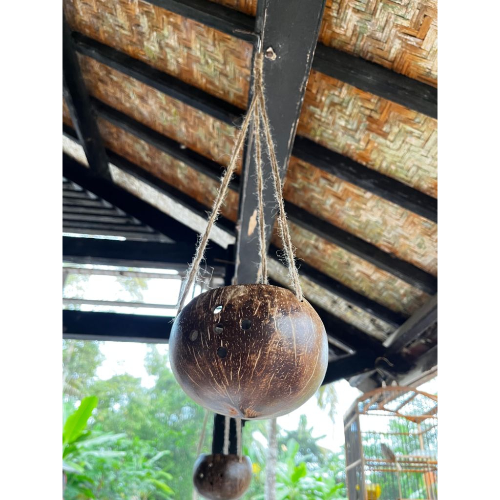 pot gantung bahan batok alami