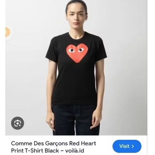 CDG Play Red Heart Tshirt Preloved Authentic