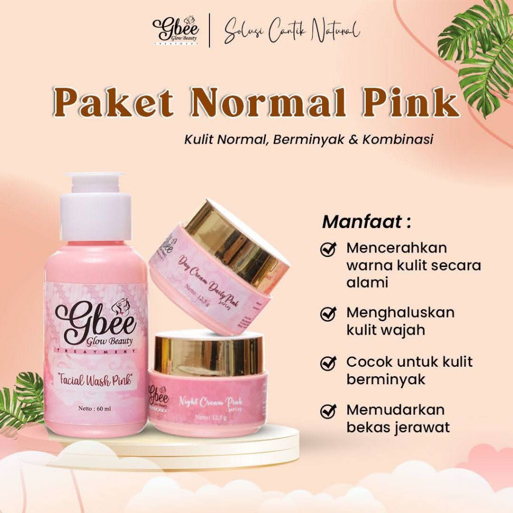 paket normal pink - gbee glow beauty ori - gbee glow beauty facial wash pink - gbee glow beauty nigh