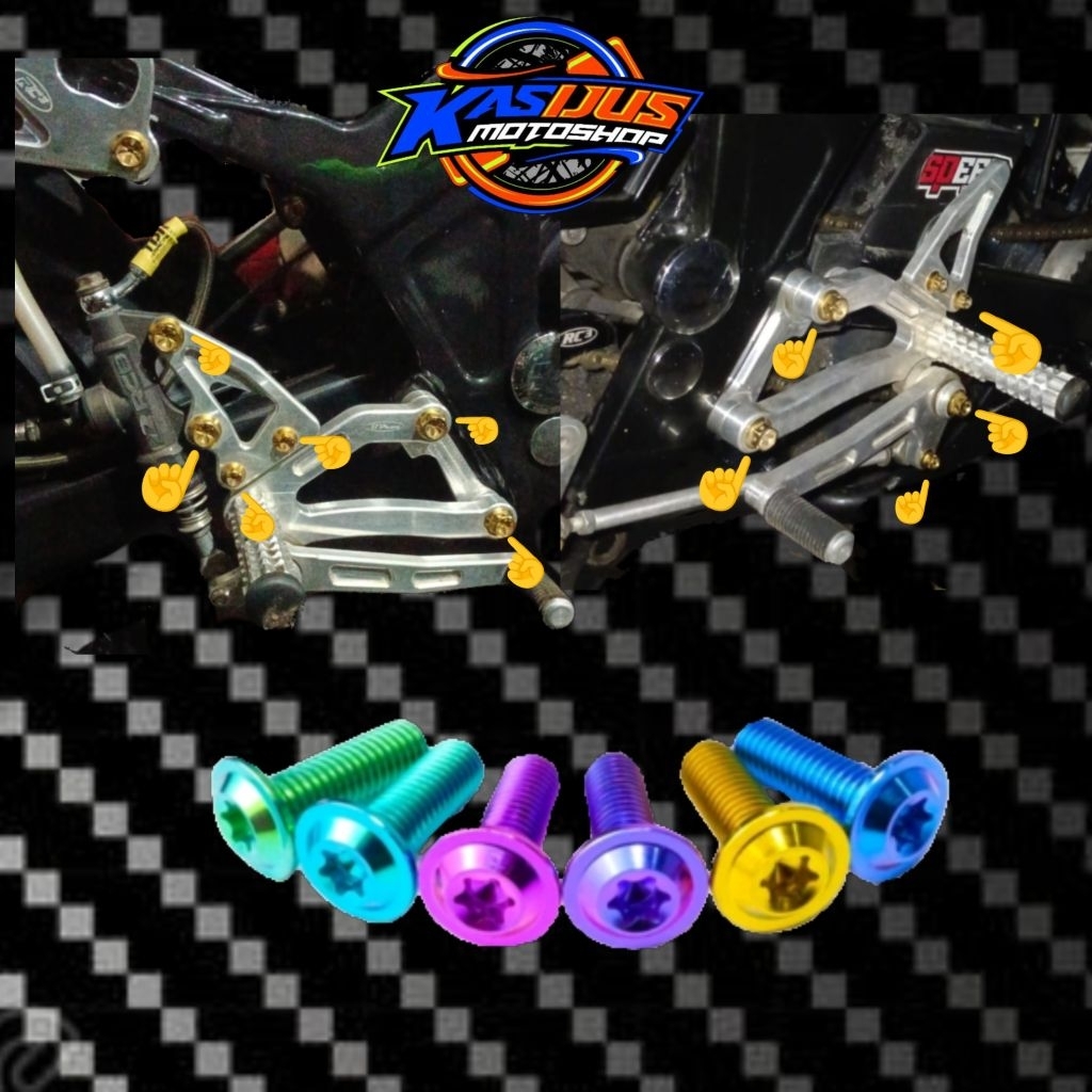 baut underbone bpro satu set  titanium gr5 baut titanium ub bpro full set