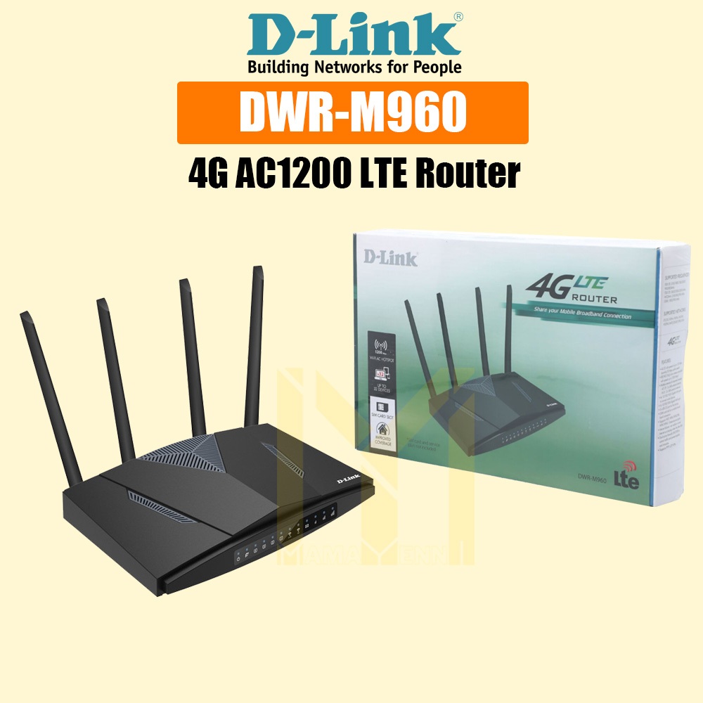 D-LINK DWR-M960 AC1200 4G LTE Gigabit Wireless Router / DLINK Modem Router DWR M 960 Simcard