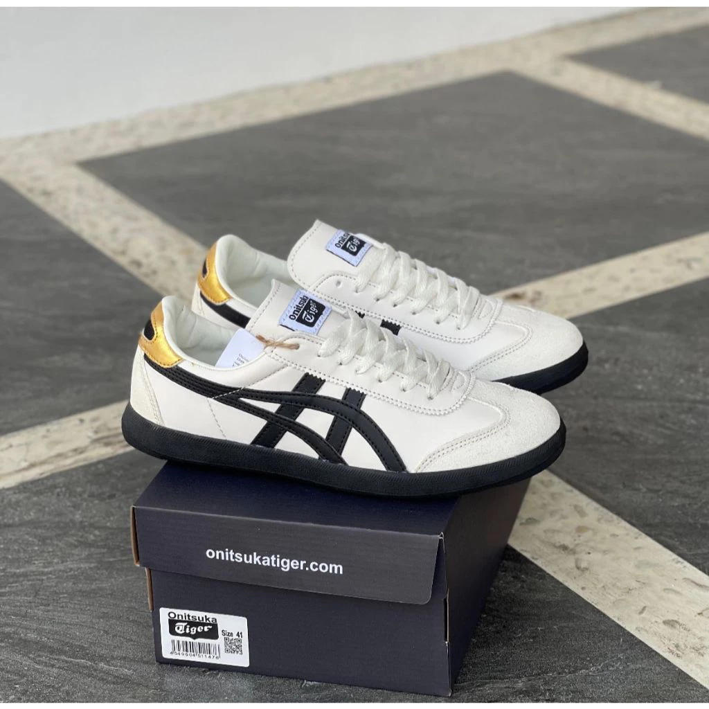 Sepatu Onitsuka Tiger TOKUTEN Original Cream Black Gold Premium 100% BNIB