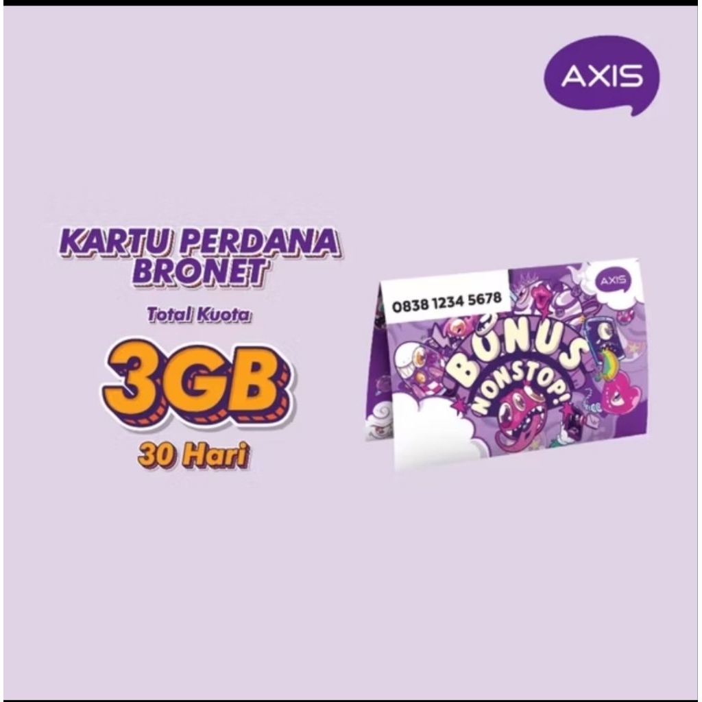 Kartu Perdana Axis 3 GB Nasional