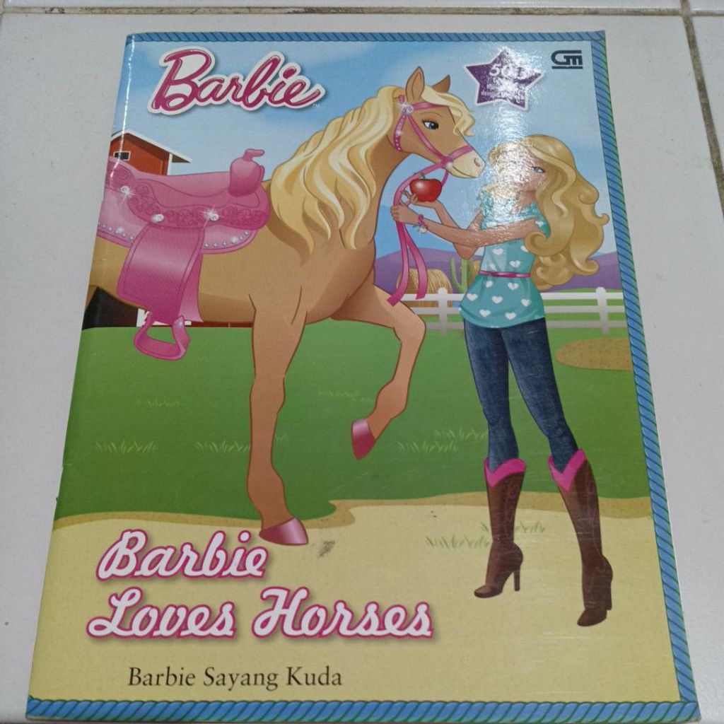 Buku mewarnai Barbie lover horses