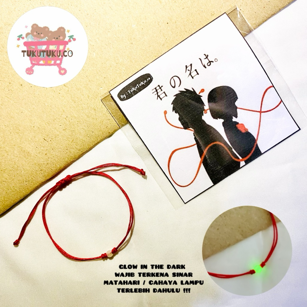Gelang Tali Red String Theory / Gelang Tali Merah Handmade Kimi No Nawa / Gelang Tali Merah Kimi No 