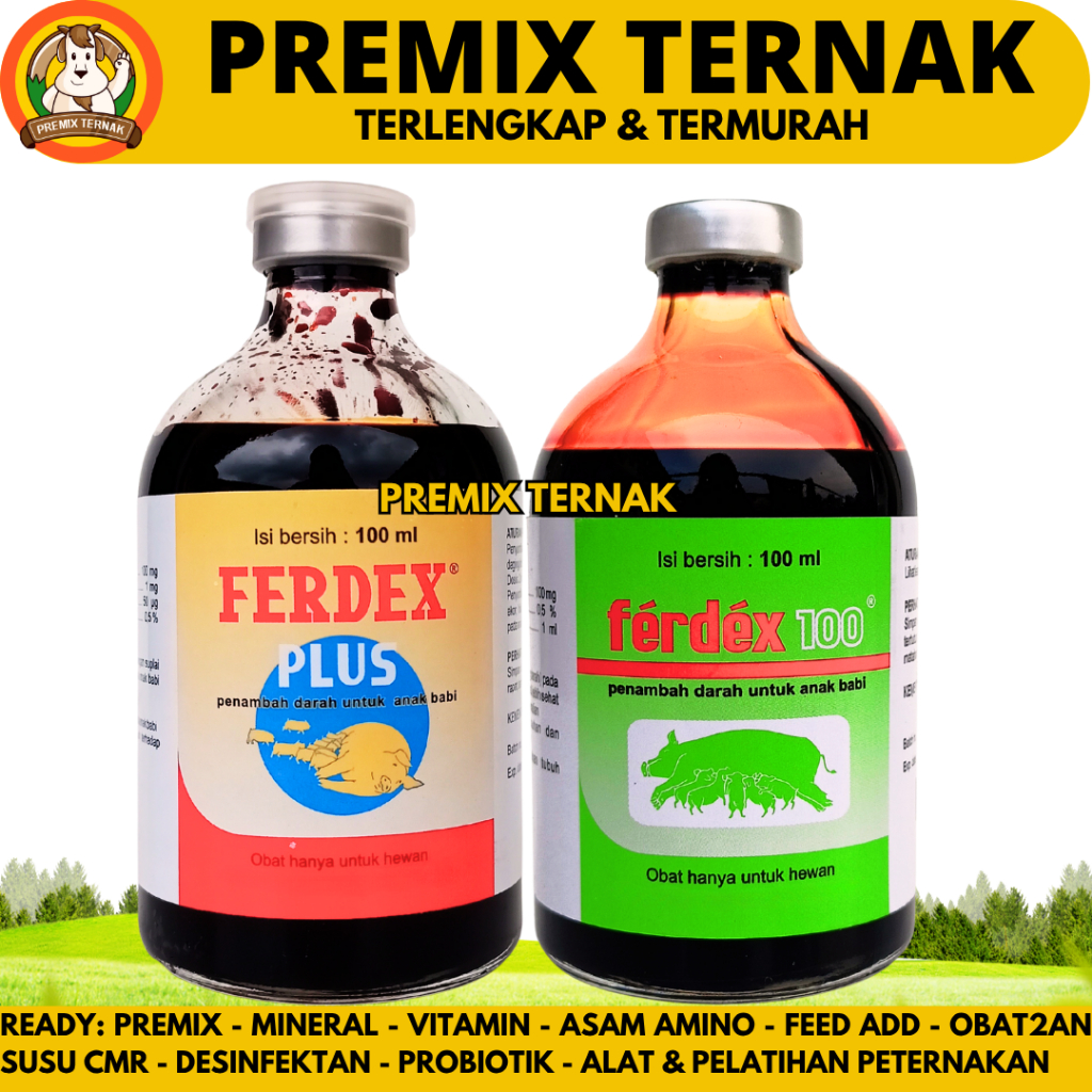 FERDEX 100ML & FERDEX PLUS 100ML MEDION - Obat Penambah Darah Zat Besi Anti Anemia Anak Babi & Babi