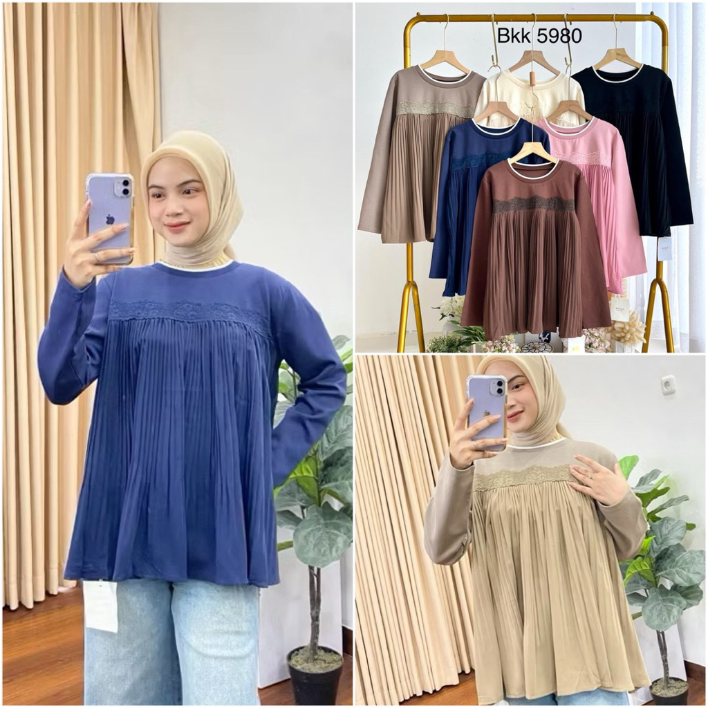 TATAOS BANGKOK AOAO BLOUSE PLISKET RENDA KAOS IMPORT