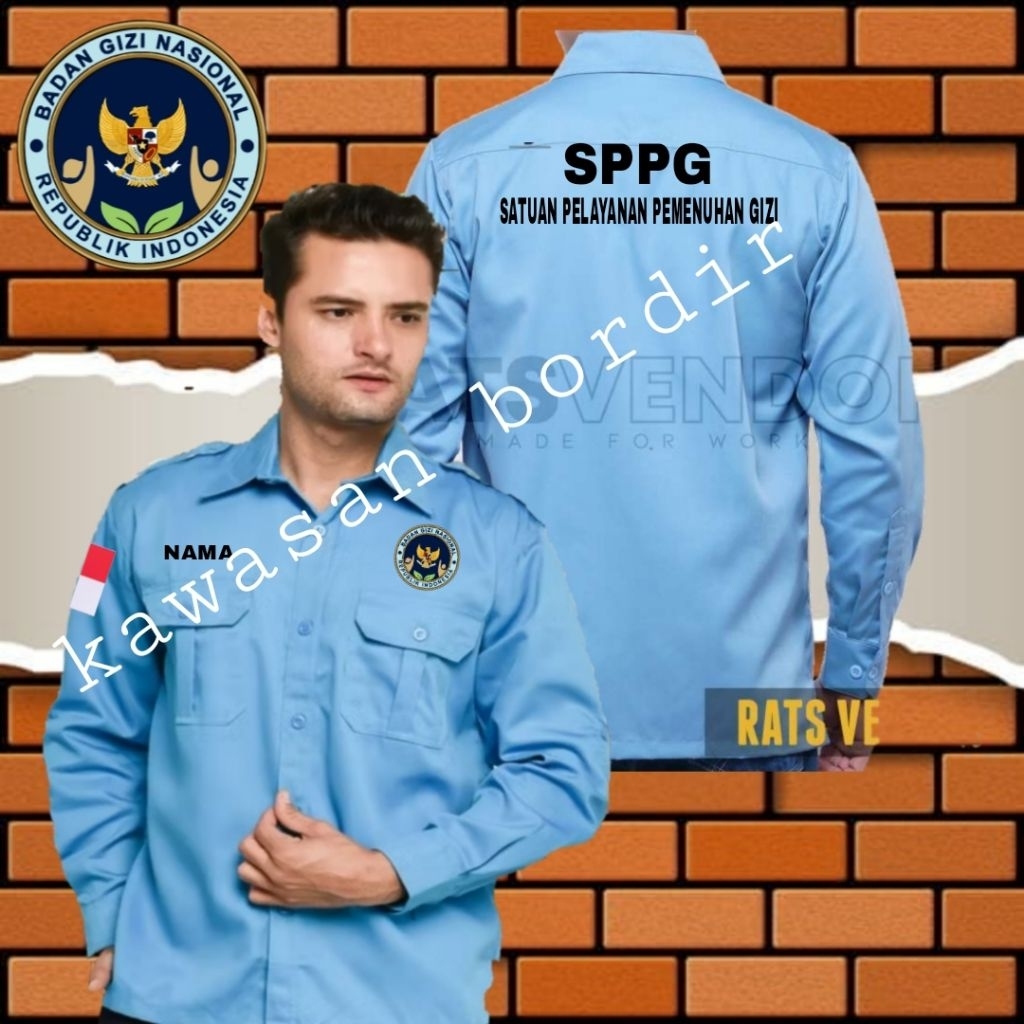 Terbaru kemeja badan gizi nasional kemeja bgn kemeja SPPG seragam bgn baju bgn pdh bgn seragam SPPG 