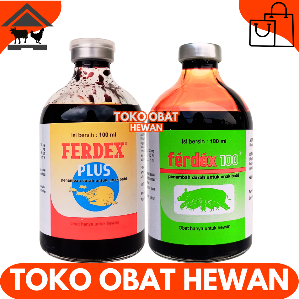 FERDEX 100ML & FERDEX PLUS 100ML MEDION - Obat Penambah Darah Zat Besi Anti Anemia Anak Babi & Babi