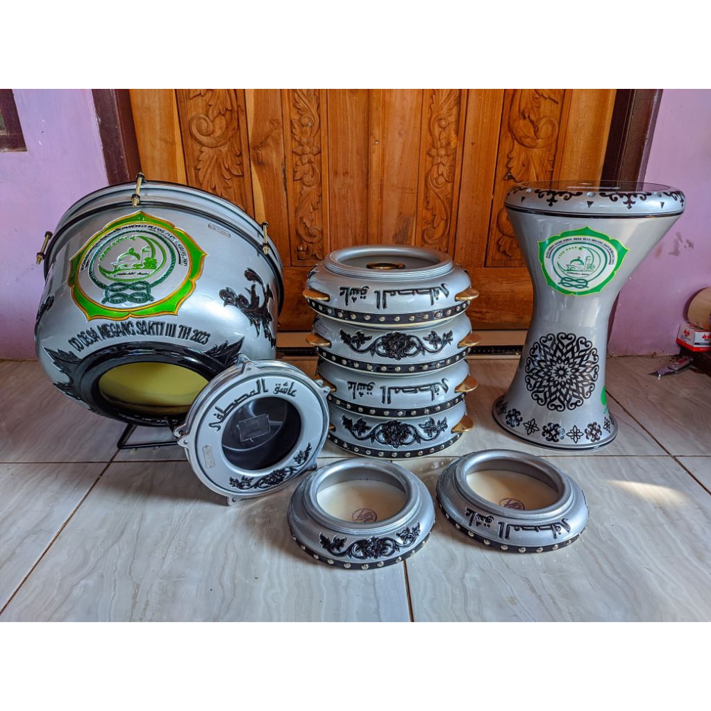 rebana hadrah terbang ukir