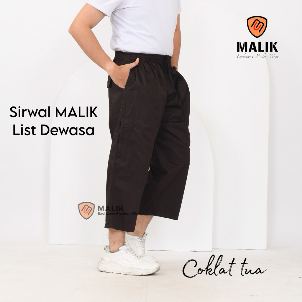 Sirwal List Dewasa MALIK Allsize XL XXL Celana Komprang Pangsi Laki laki Cingkrang Sirwal List Dewas