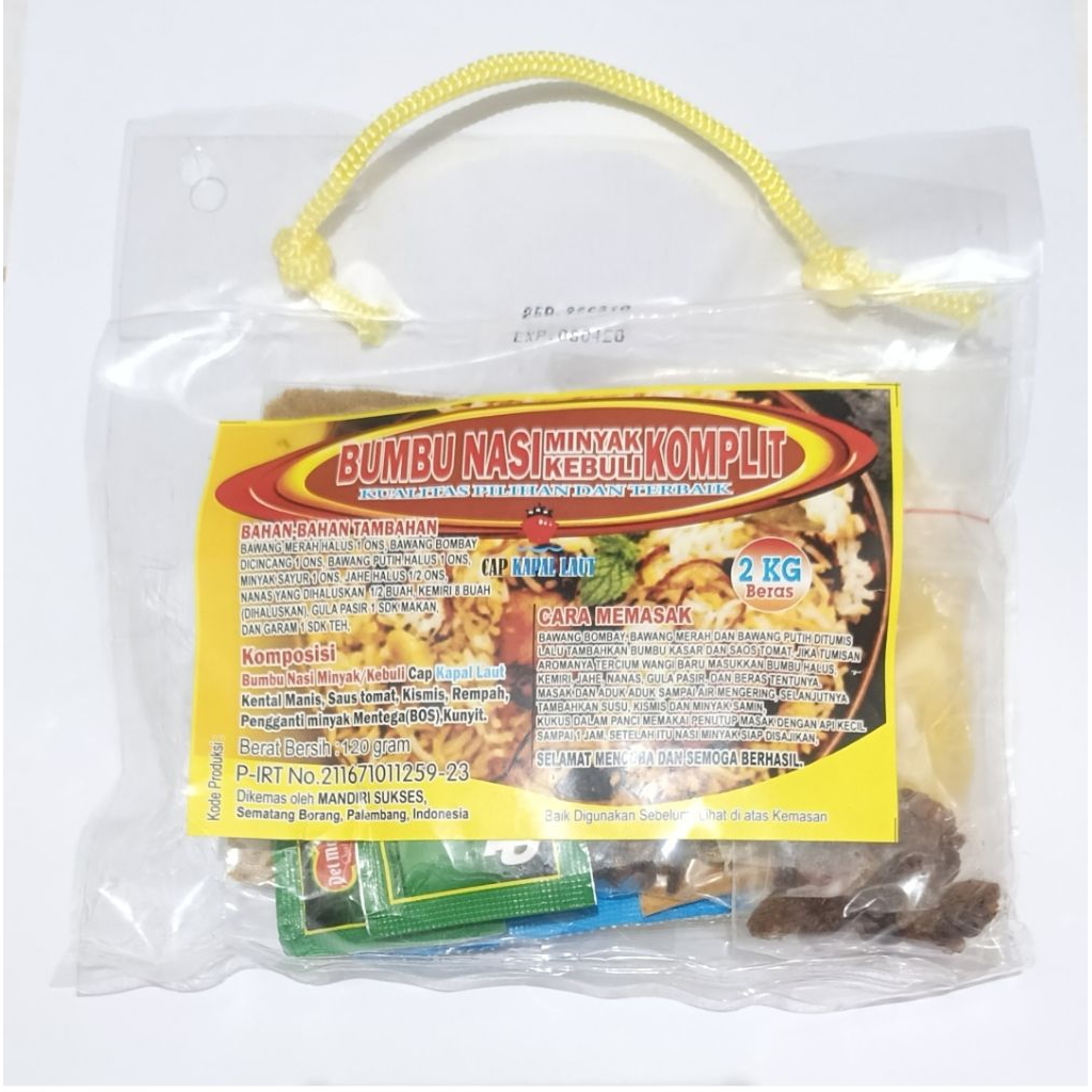 Bumbu Nasi Minyak Kebuli Samin Komplit Khas Palembang utk 2kg Beras
