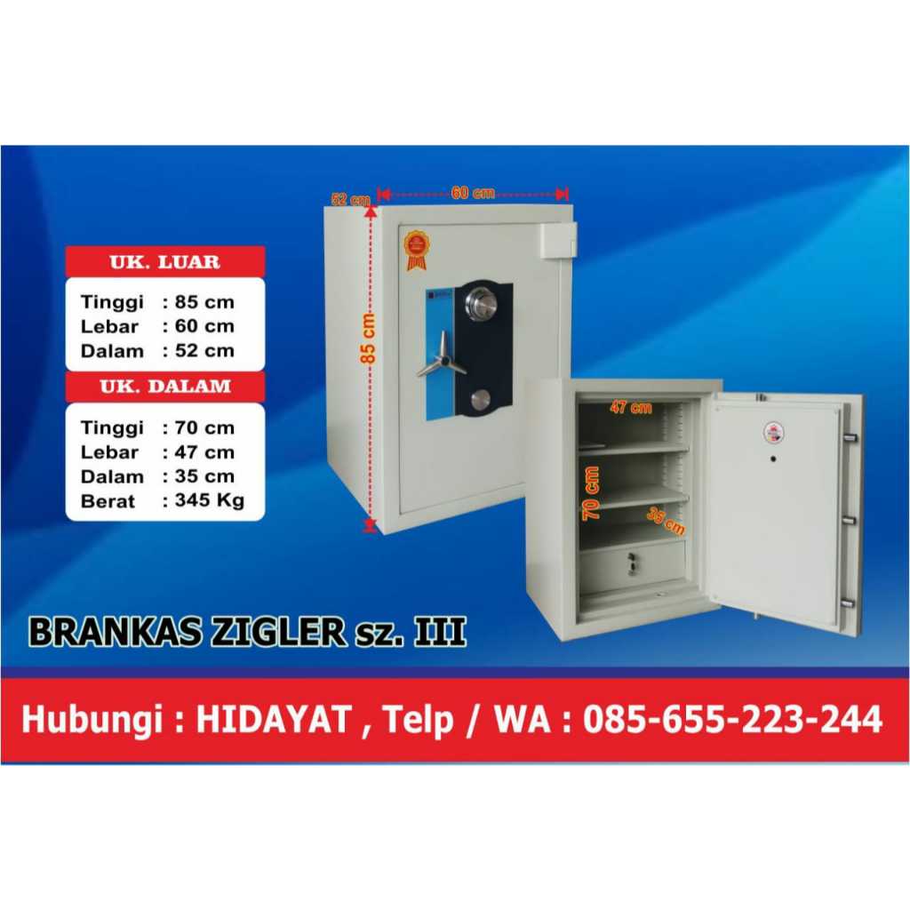 Pusat Jual Distributor Pabrik Brankas Zigler Surabaya Size 3 Harga Murah Simpan Uang Tinggi 85 cm Mi