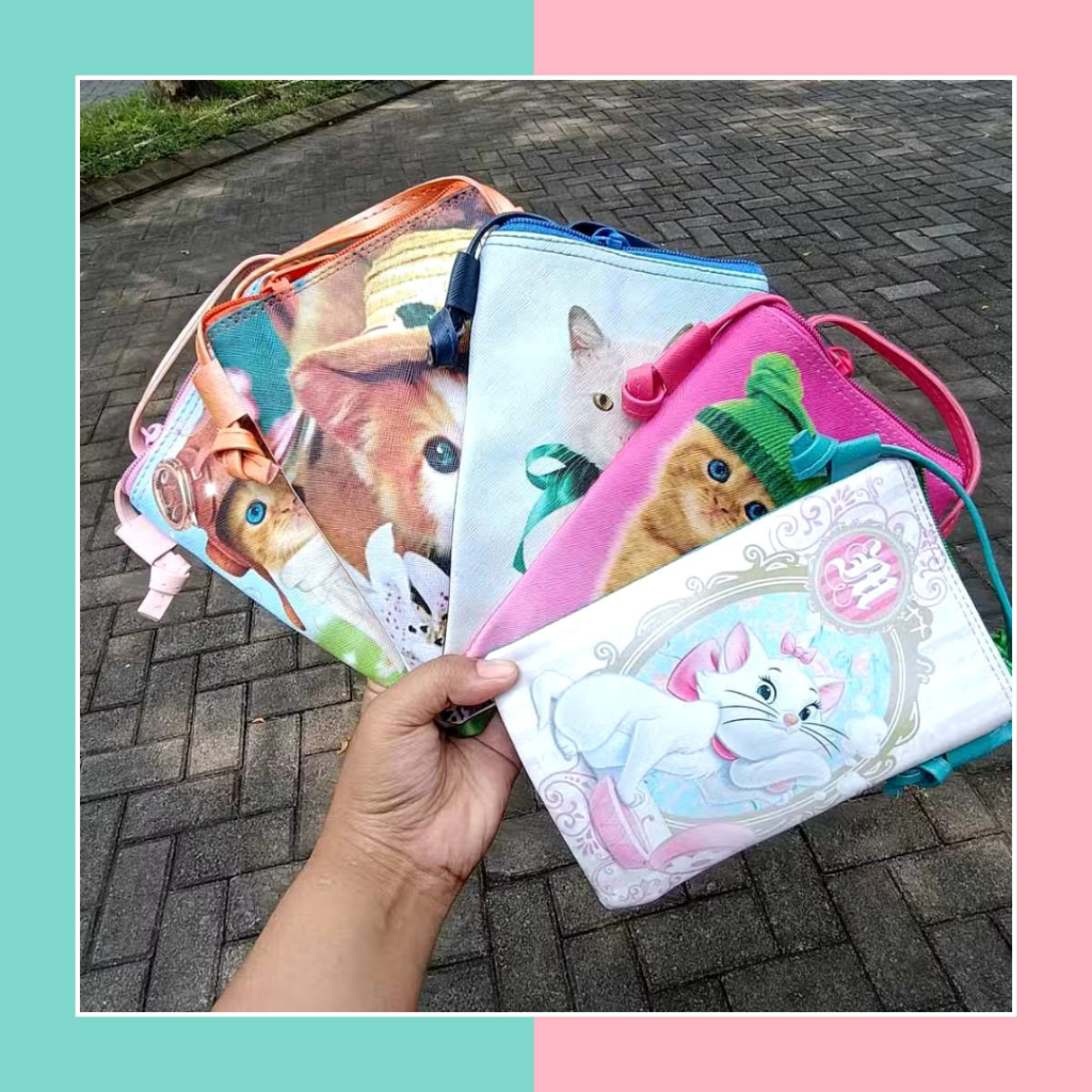 " VERSI KUCING " DIGITAL PRINTING TAS SLEMPANG FASHION SLING PHONE HP