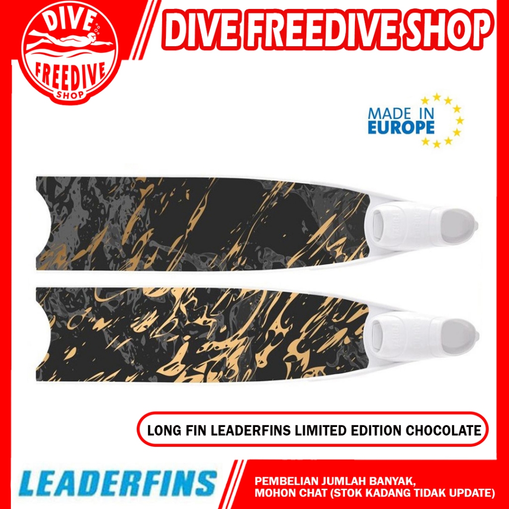 Long Fin Leaderfins Limited Edition Chocolate Fiberglass Pure Carbon Fins Kaki Katak Freedive Freedi