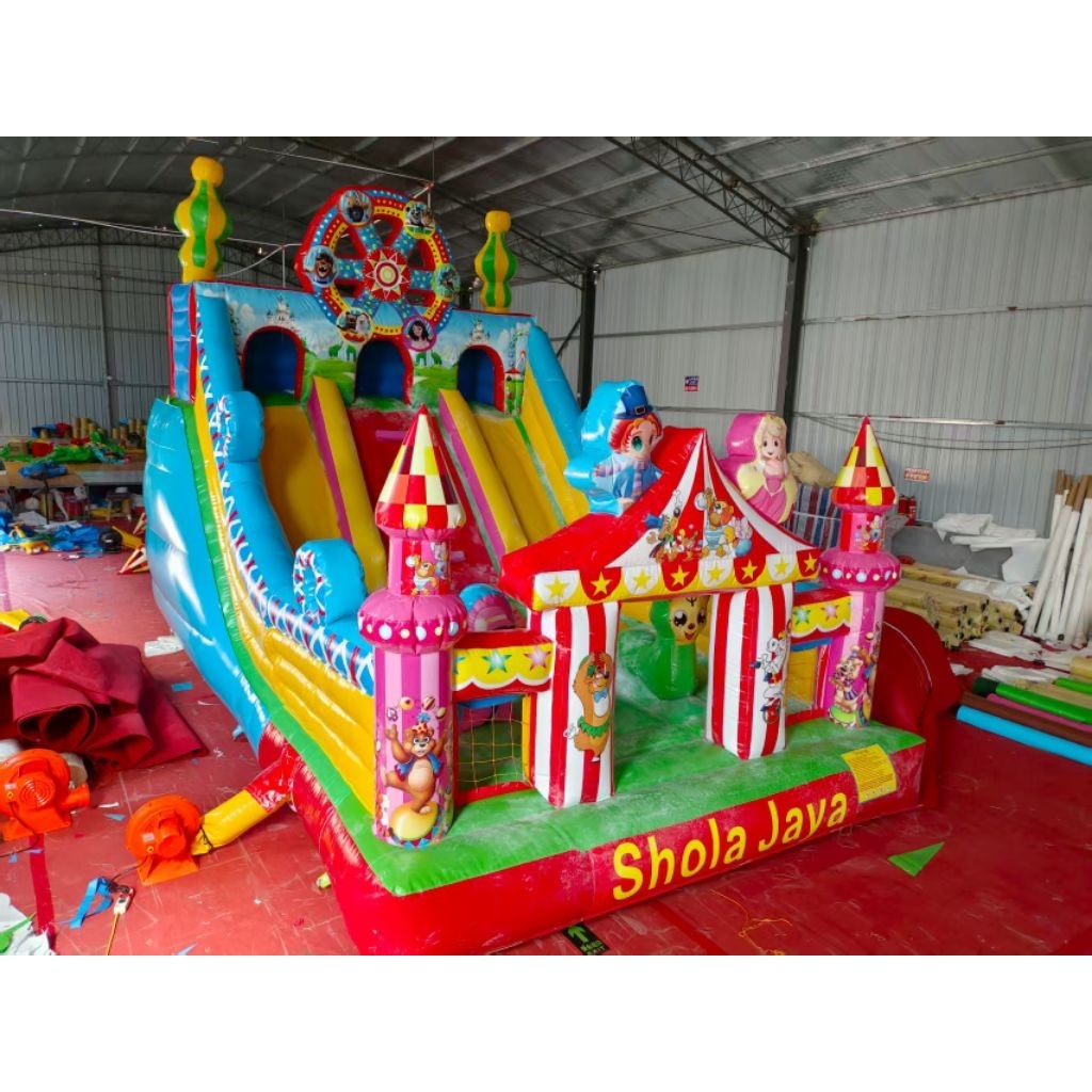 istana balon 4x6 jumbo model funfair kincir raksasa blower 950watt sudah termasuk perlengkapan repai