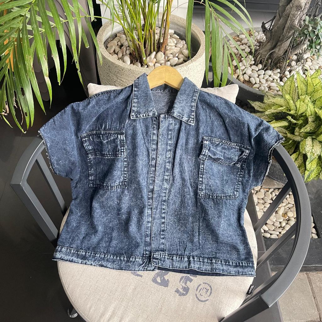 LISSA JACKET ROMPI OVERSIZE / ALINA VEST JEANS BIGSIZE WANITA VEST JEANS POCKET JUMBO / JAKET ROMPI 