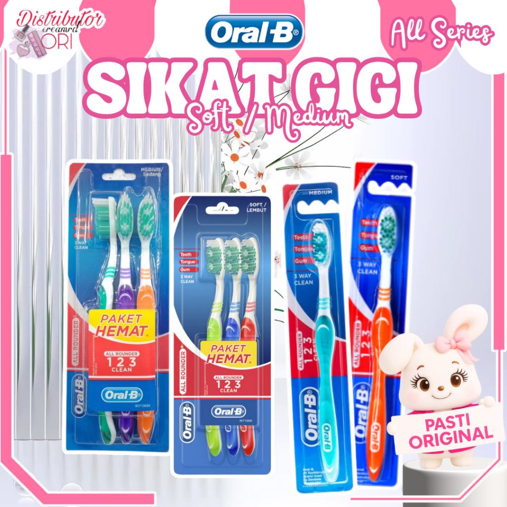 Oral B Oral-B Sikat Gigi All Rounder 123 All Series | Alat Sikat Gigi | Medium | Soft | Distributor 