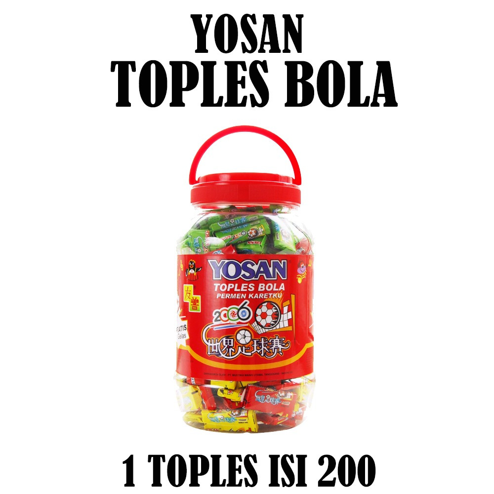 YOSAN PERMEN KARET BOLA TOPLES ISI 200