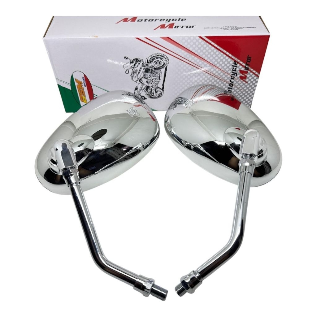 COD Spion kaca model oval retro Chrome Honda set kiri kanan Beat,vario,supra,pcx,dll