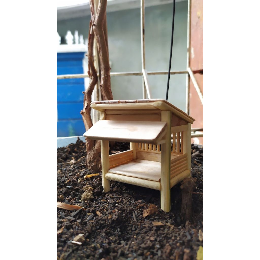 miniatur rumah bambu,rumah miniatur prakarya rumah miniatur