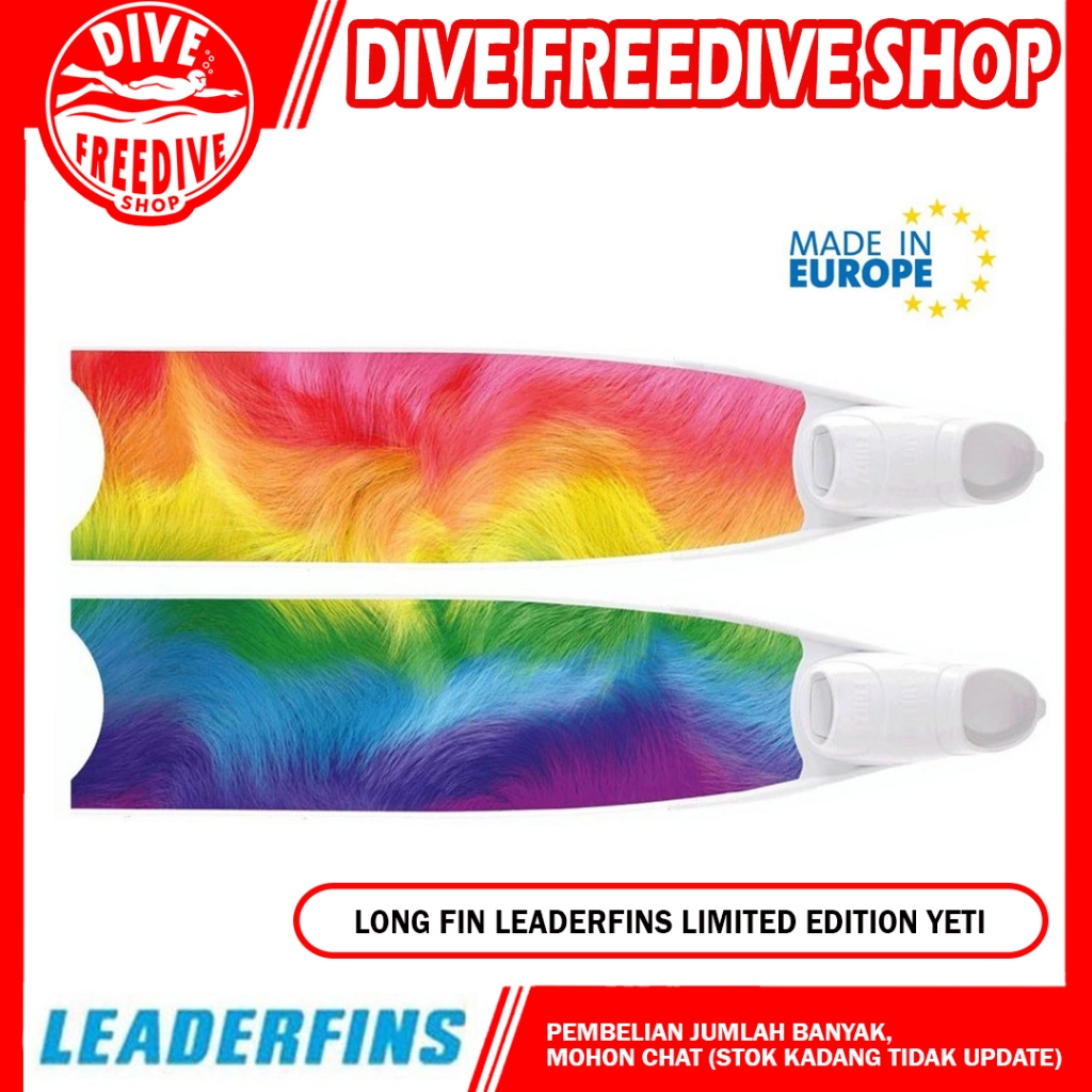 Long Fin Leaderfins Limited Edition Yeti Fiberglass Pure Carbon Fins Kaki Katak Freedive Freediving 