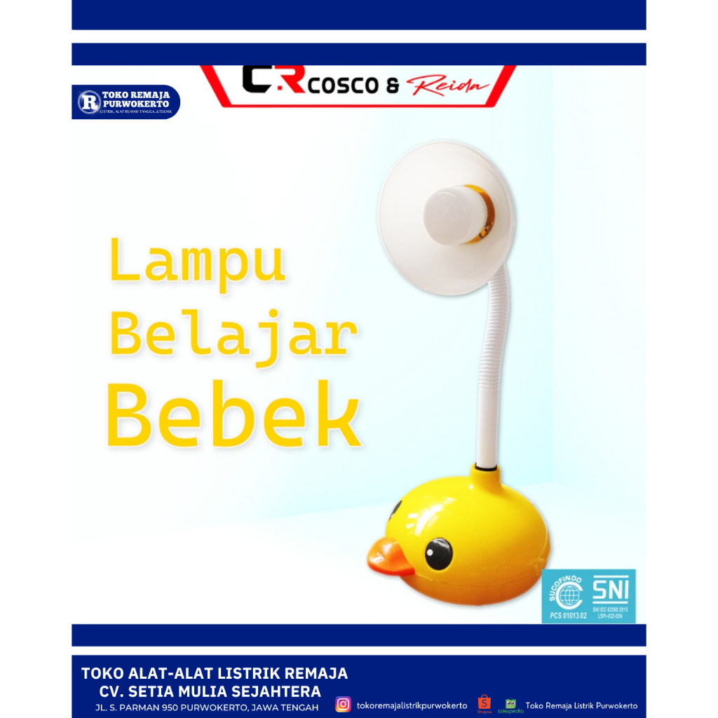 Lampu Belajar Bebek E27 Reida Cosco Plastik ABS